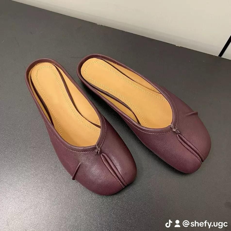 Leather Square Toe Ballet Flats