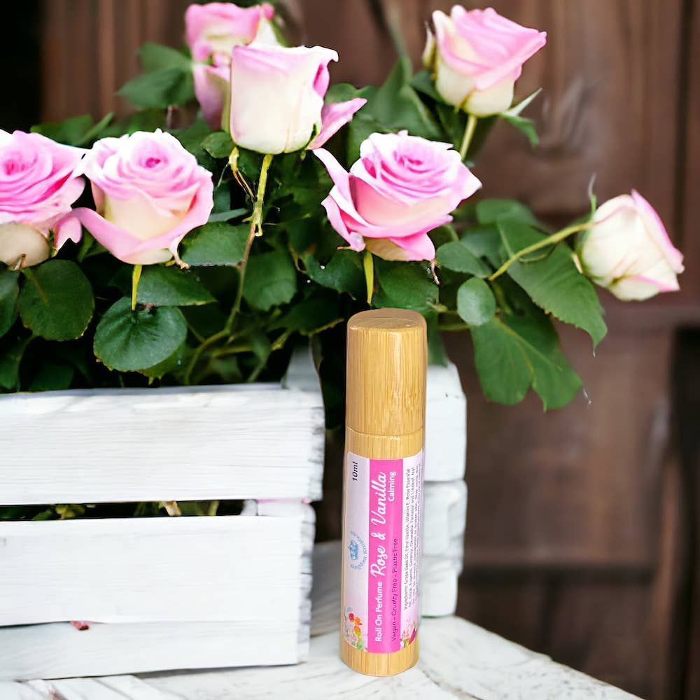 Rose & Vanilla Roll On Perfume Oil · Calming Vegan Fragrance (10ml)