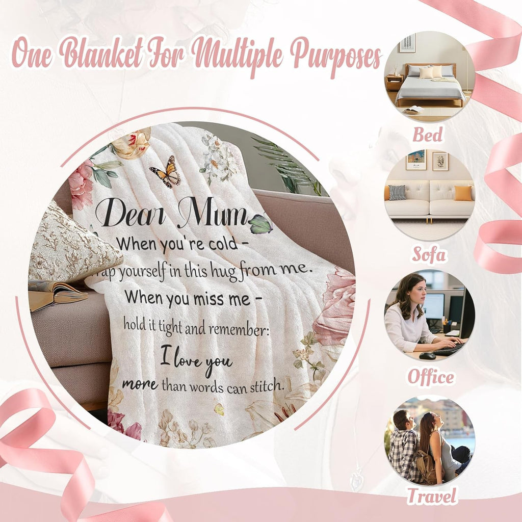 Best Mum Ever Blanket - Gifts for Mum from Daughter Son, Mother's Day, Birthday