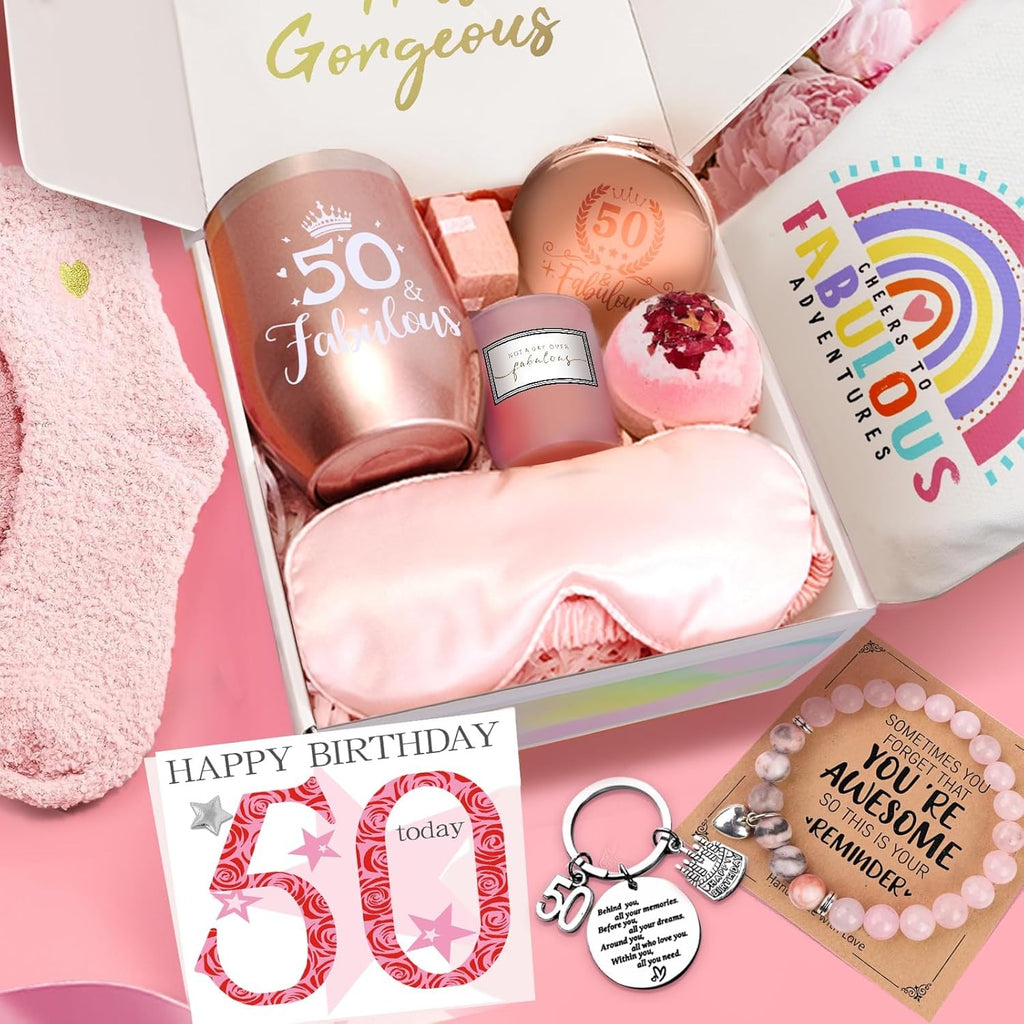 50th Birthday Gifts for Women, Happy 50 Years Old Gift Ideas for Her Friends