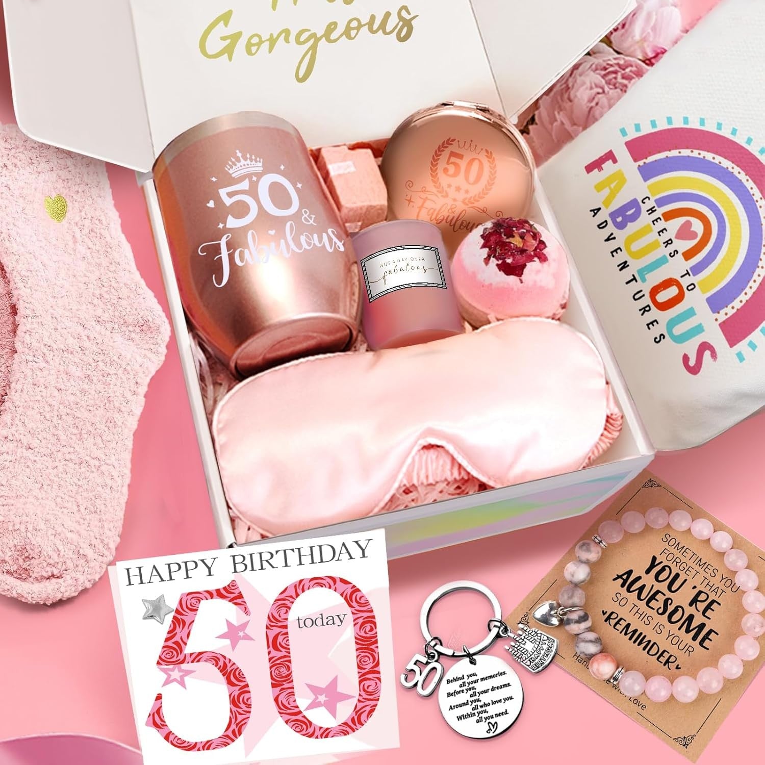 50th Birthday Gifts for Women, Happy 50 Years Old Gift Ideas for Her Friends