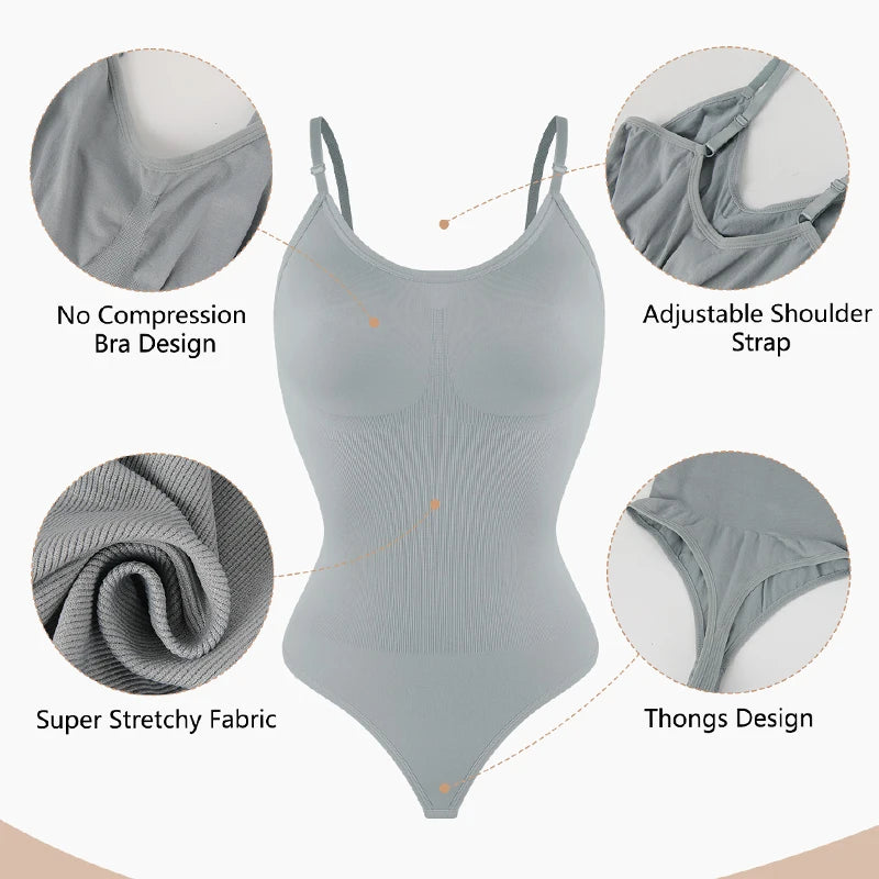 Women's Smoothing Full Body Shaper Bodysuit - Tummy Control Thong Shapewear | SHEFYSTYLE