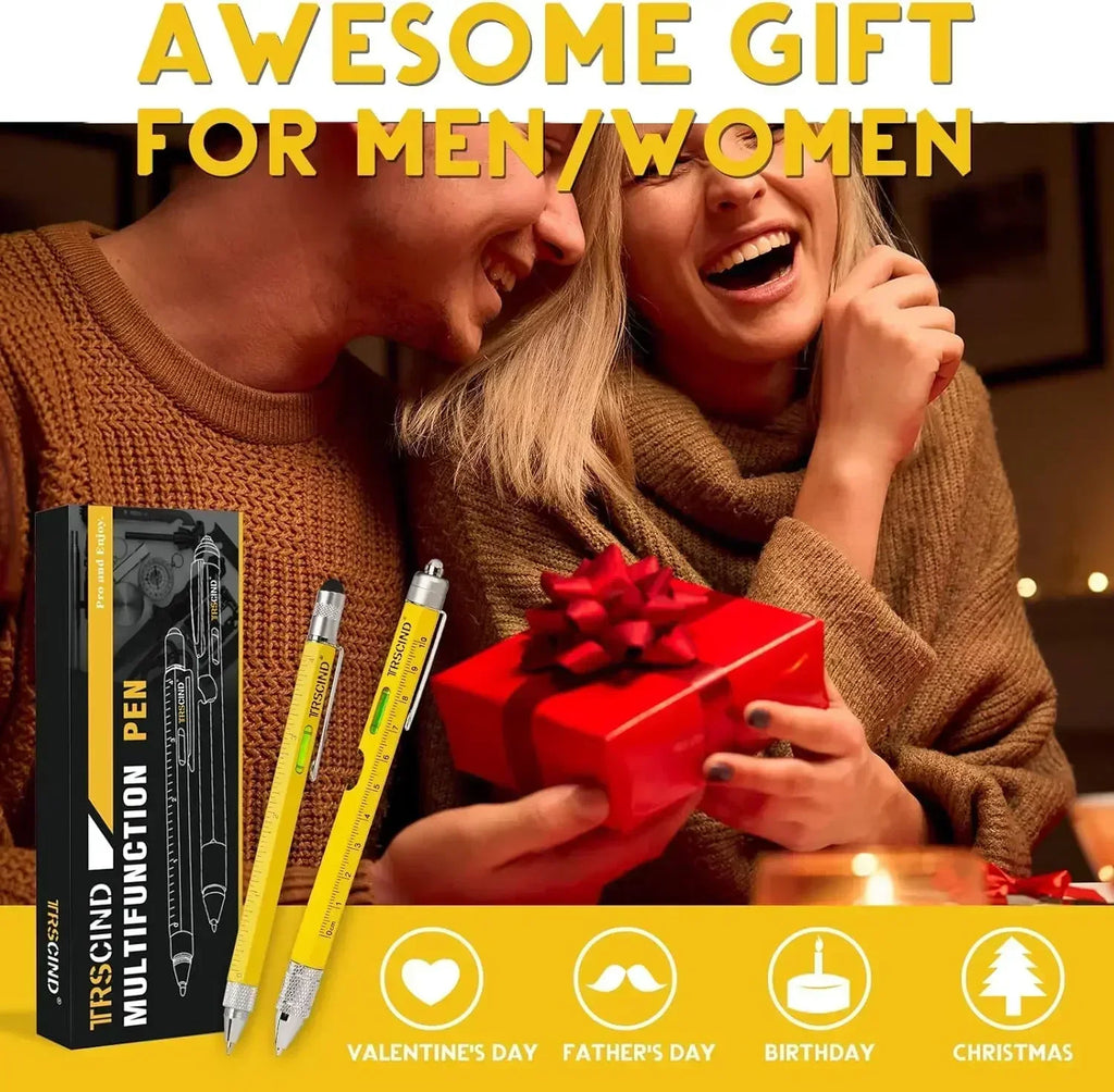 9-in-1 Multitool Pen - Screwdriver, Ruler & Stylus Gadget | Gift for Men & Dad | SHEFYSTYLE