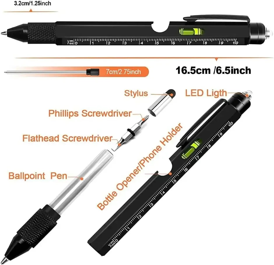 9-in-1 Multitool Pen - Screwdriver, Ruler & Stylus Gadget | Gift for Men & Dad | SHEFYSTYLE