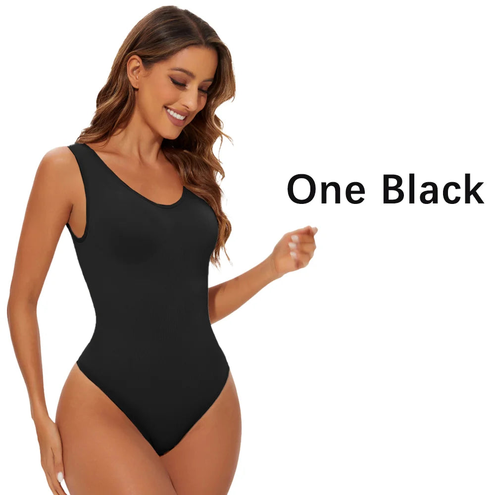 Women's Seamless Thong Shapewear Bodysuit - Tummy Control Flat Belly Body Shaper | SHEFYSTYLE