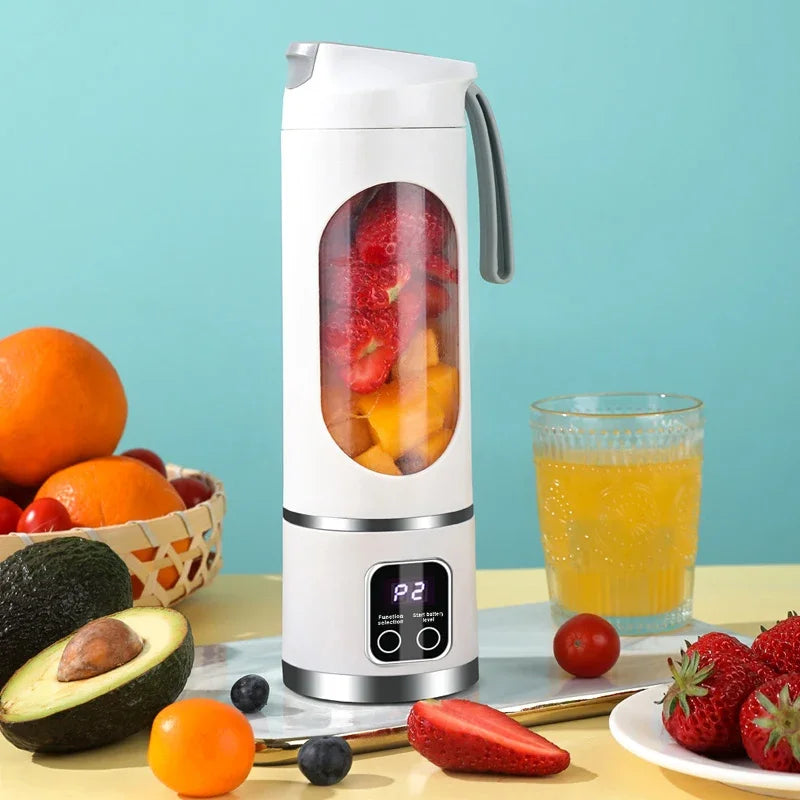 Portable USB Rechargeable Blender – 450ml Personal Smoothie & Juicer Cup (Ice-Crush Blades, Cordless)