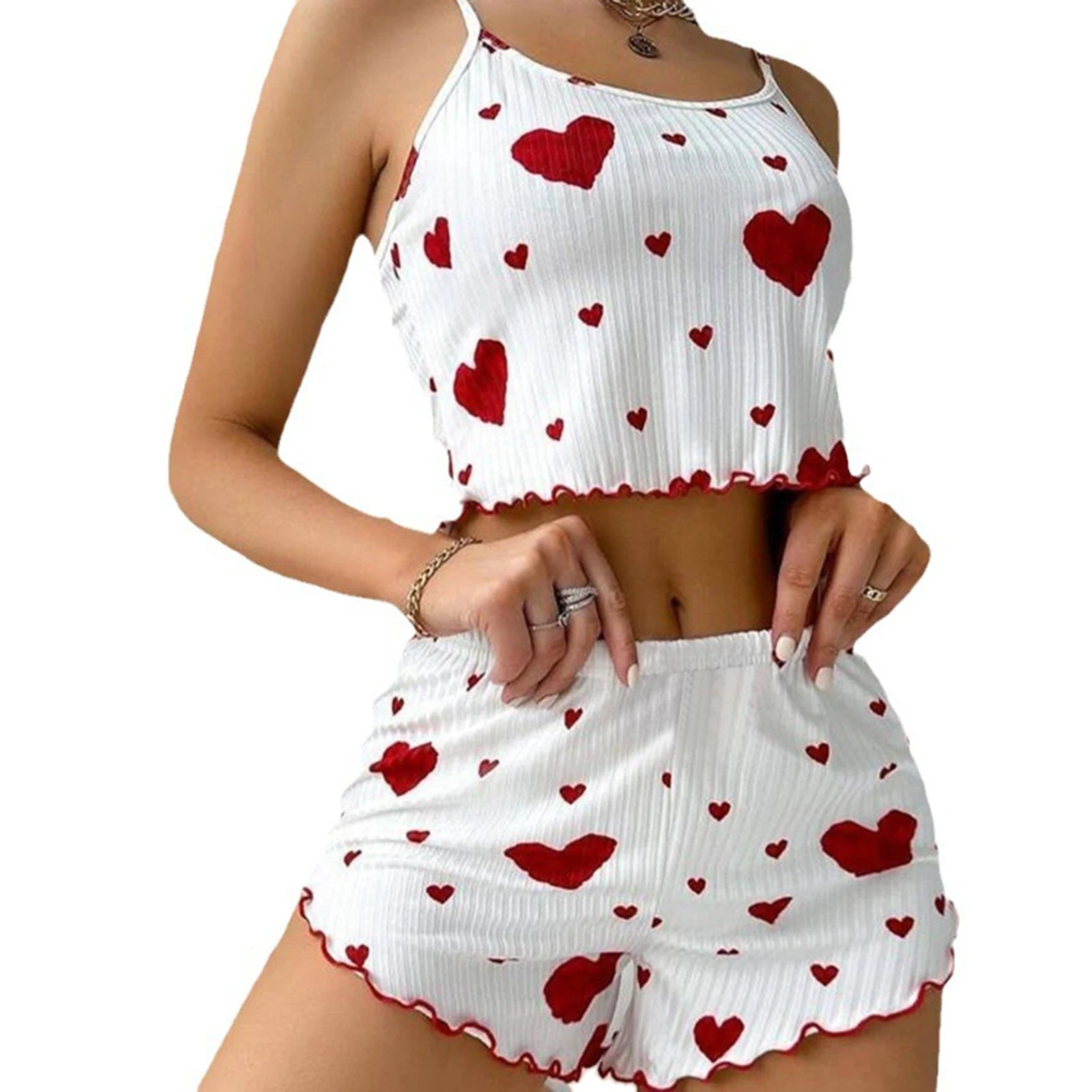 Women's 2-Piece Pajama Set - Soft Tank Top & Shorts Sleepwear Loungewear | SHEFYSTYLE