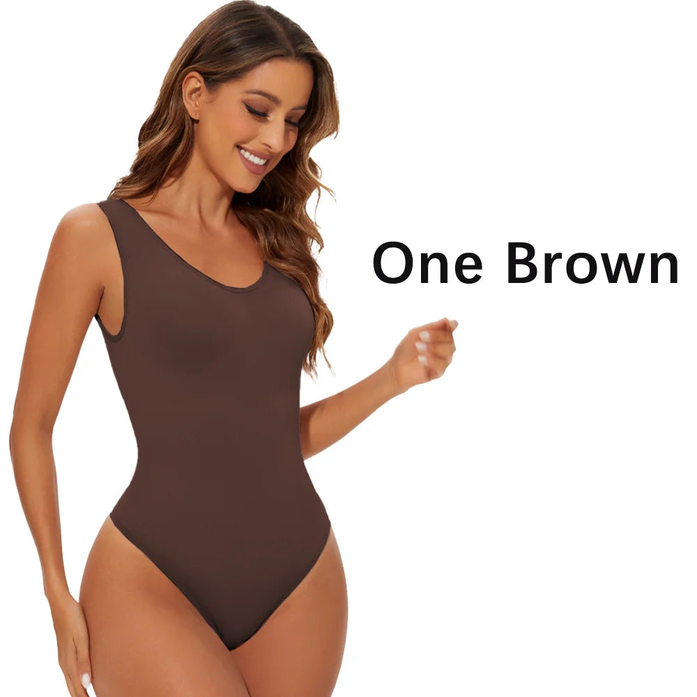 Women's Seamless Thong Shapewear Bodysuit - Tummy Control Flat Belly Body Shaper | SHEFYSTYLE