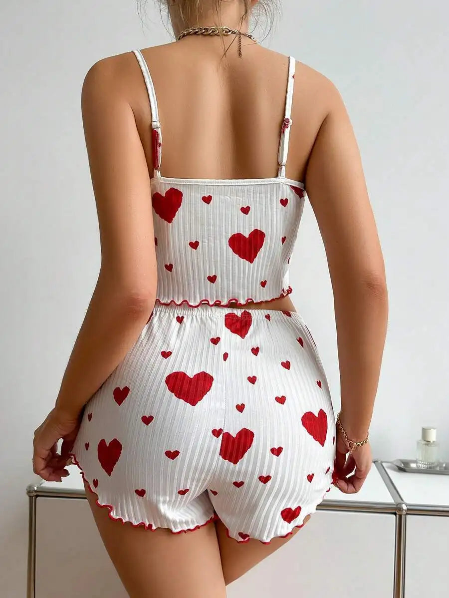 Women's 2-Piece Pajama Set - Soft Tank Top & Shorts Sleepwear Loungewear | SHEFYSTYLE