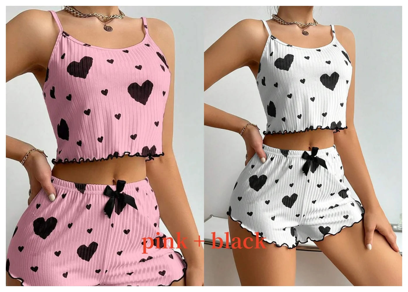 Women's 2-Piece Pajama Set - Soft Tank Top & Shorts Sleepwear Loungewear | SHEFYSTYLE