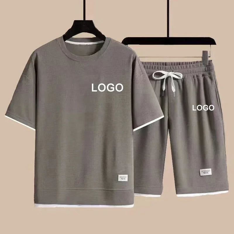 Men's 2-Piece Tracksuit Set - Short Sleeve Tee & Shorts Summer Streetwear Outfit | SHEFYSTYLE