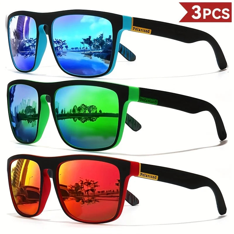 Polarized Square Sunglasses – Unisex Vintage UV400 Sunglasses with Mirrored Lenses (Driving, Fishing & Outdoor) | SHEFYSTYLE
