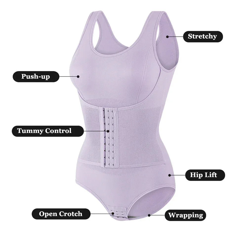 Women's Zipper Waist Trainer Bodysuit - Tummy Control Body Shaper Shapewear | SHEFYSTYLE