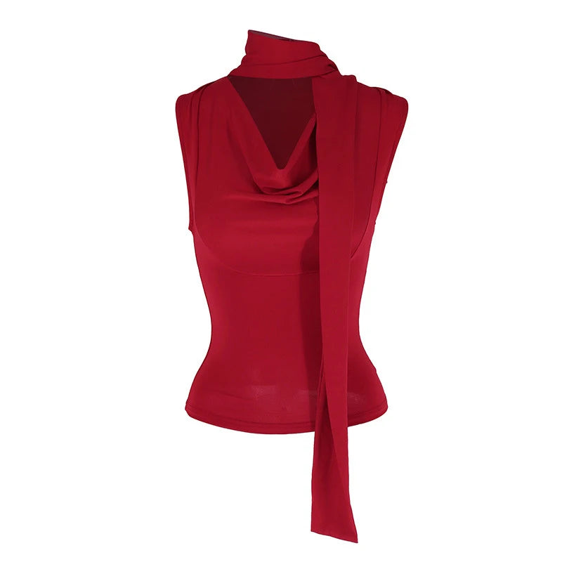 Women's Sleeveless V-Neck Tank Top - Slim Fit Knitted Summer Top | SHEFYSTYLE