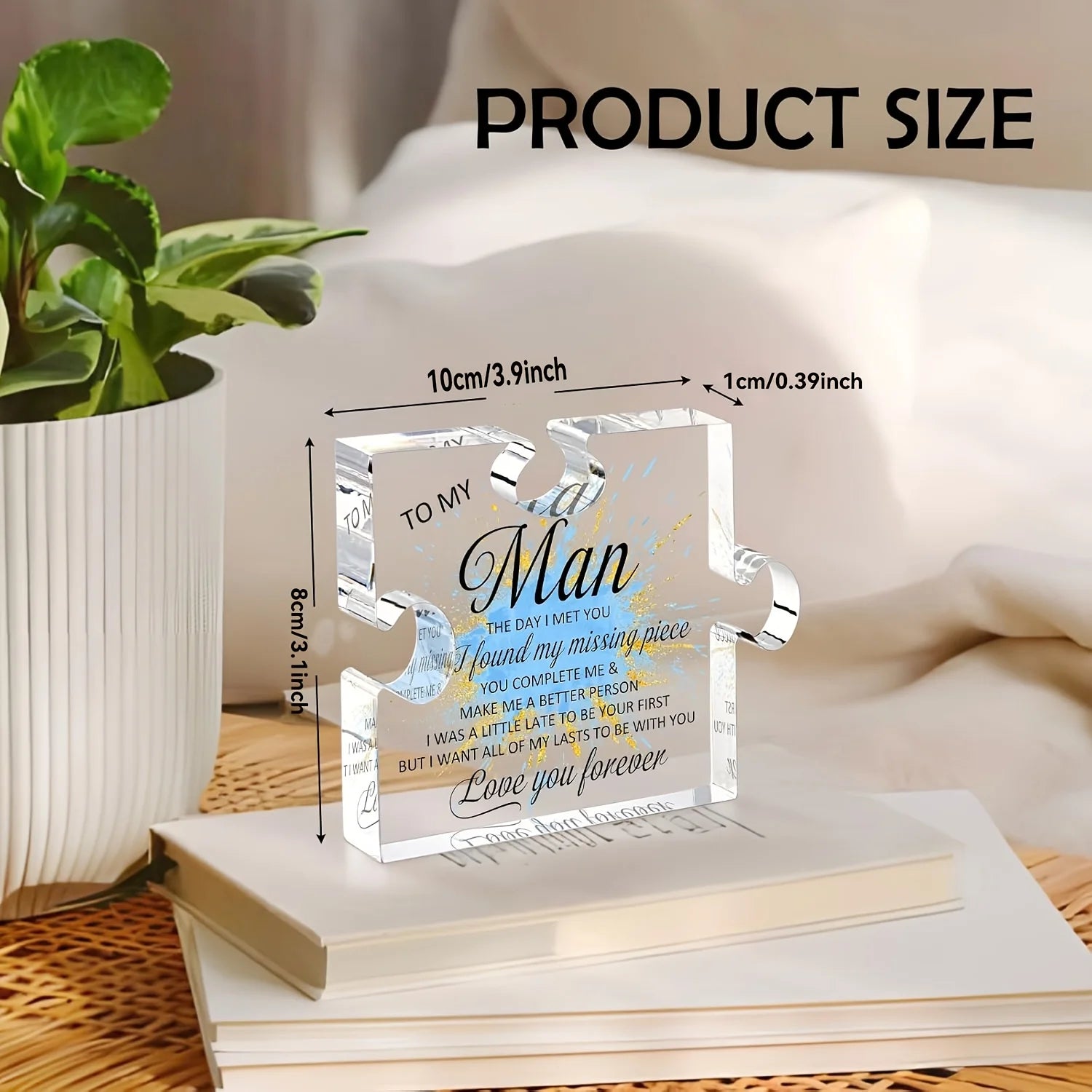 To My Man Acrylic Keepsake Plaque - Romantic Gift for Him | SHEFYSTYLE
