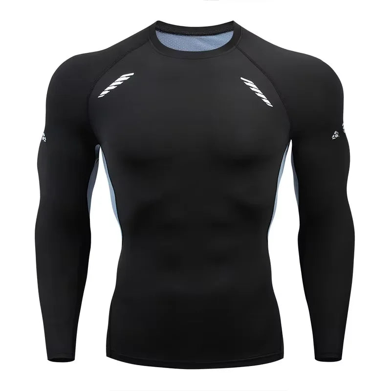 Men's Compression Sports Shirt - Quick-Dry Long Sleeve Gym & Running Top | SHEFYSTYLE