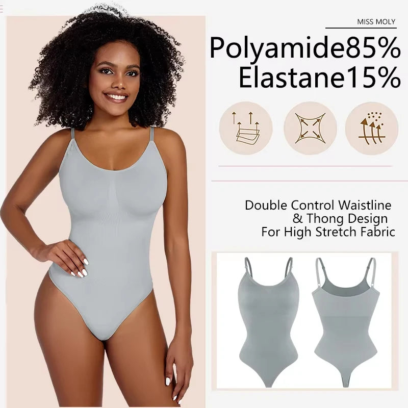 Women's Smoothing Full Body Shaper Bodysuit - Tummy Control Thong Shapewear | SHEFYSTYLE