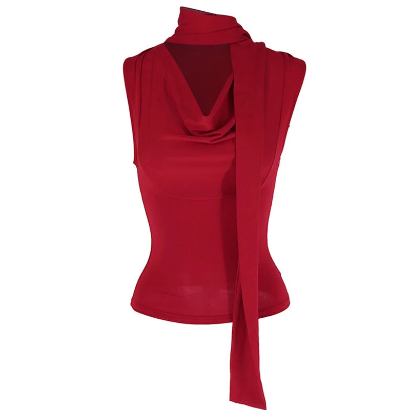 Women's Sleeveless V-Neck Tank Top - Slim Fit Knitted Summer Top | SHEFYSTYLE