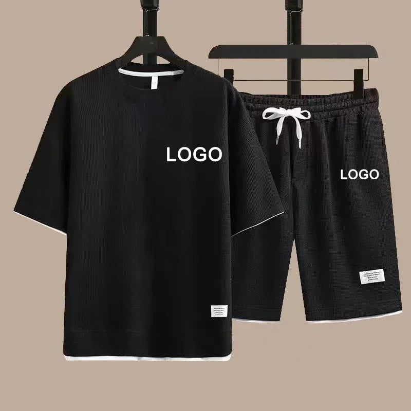Men's 2-Piece Tracksuit Set - Short Sleeve Tee & Shorts Summer Streetwear Outfit | SHEFYSTYLE