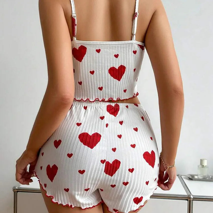 Women's 2-Piece Pajama Set - Soft Tank Top & Shorts Sleepwear Loungewear | SHEFYSTYLE