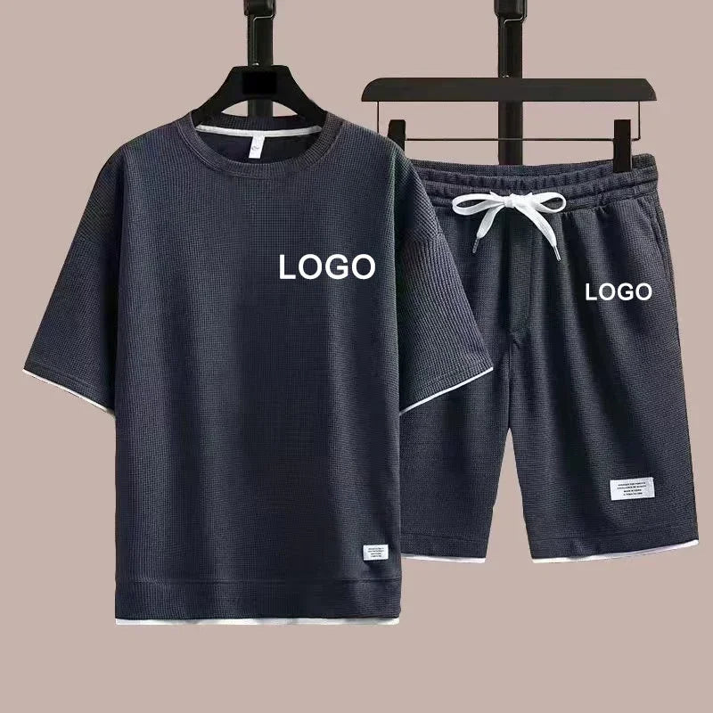 Men's 2-Piece Tracksuit Set - Short Sleeve Tee & Shorts Summer Streetwear Outfit | SHEFYSTYLE