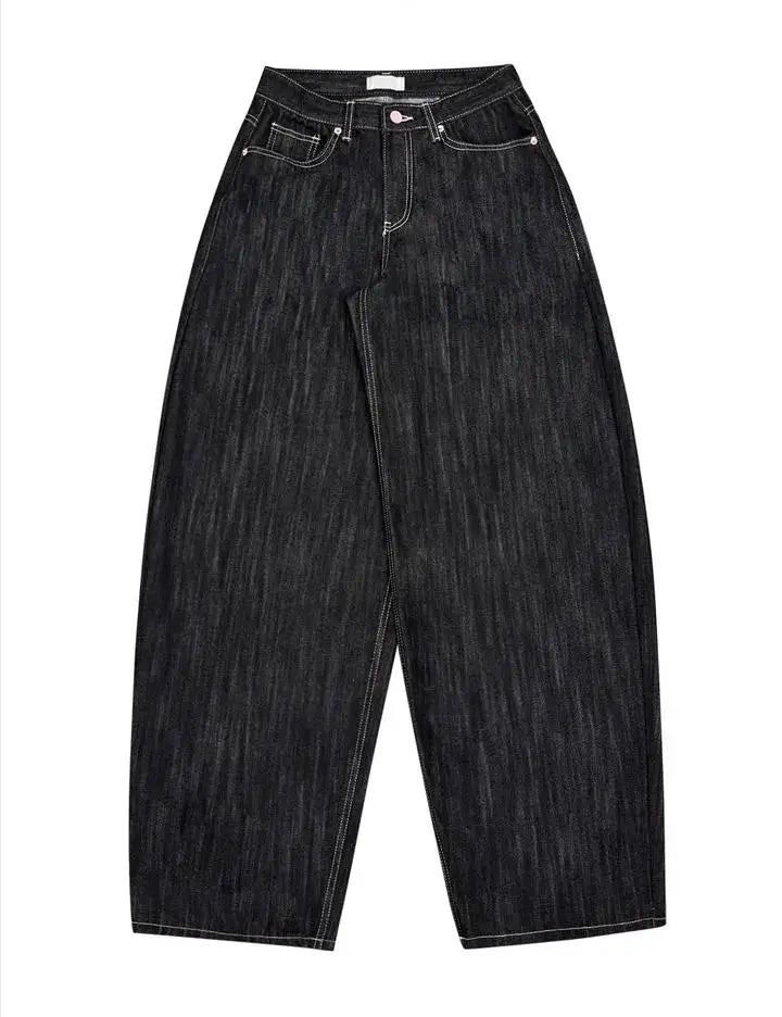 Y2K Grunge Wide-Leg Jeans – High-Waist Baggy Denim for Women (Harajuku Streetwear, Loose Fit)