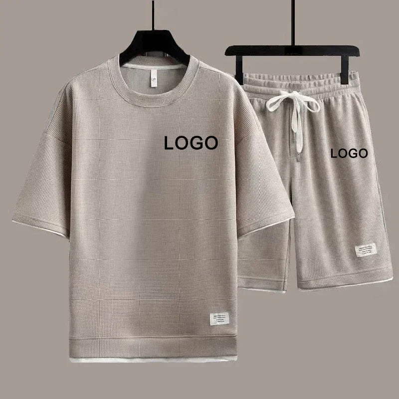 Men's 2-Piece Tracksuit Set - Short Sleeve Tee & Shorts Summer Streetwear Outfit | SHEFYSTYLE