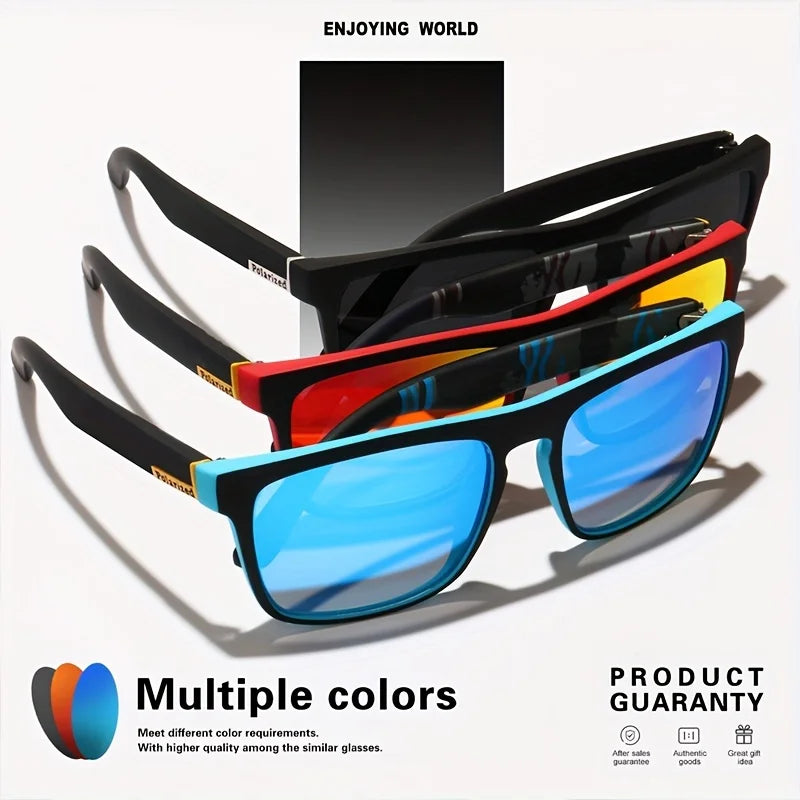 Polarized Square Sunglasses – Unisex Vintage UV400 Sunglasses with Mirrored Lenses (Driving, Fishing & Outdoor)