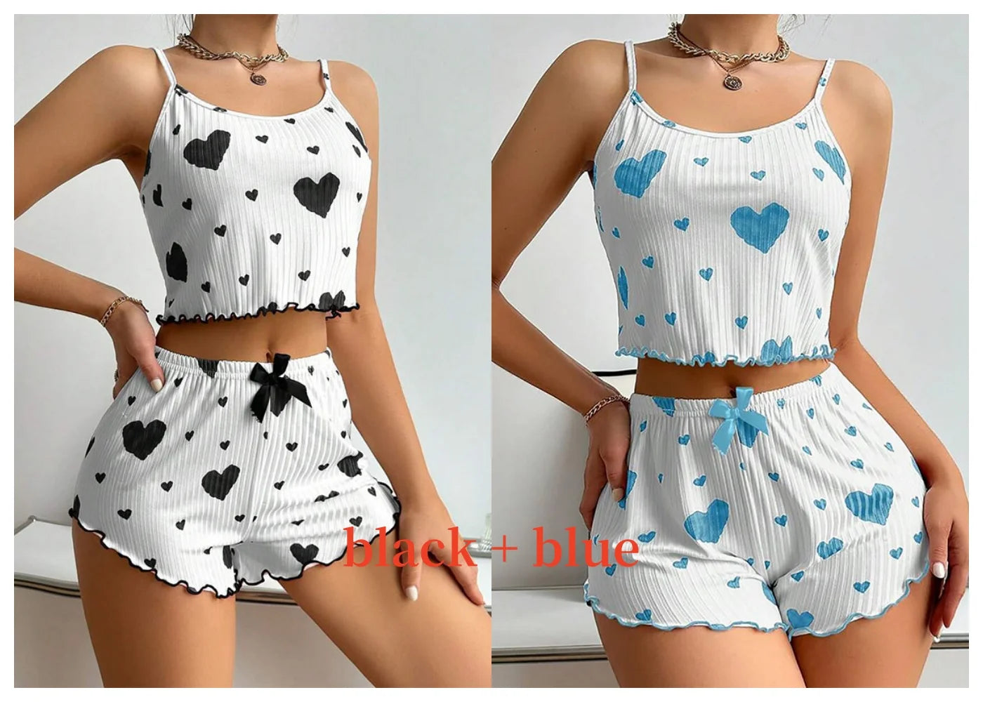 Women's 2-Piece Pajama Set - Soft Tank Top & Shorts Sleepwear Loungewear | SHEFYSTYLE