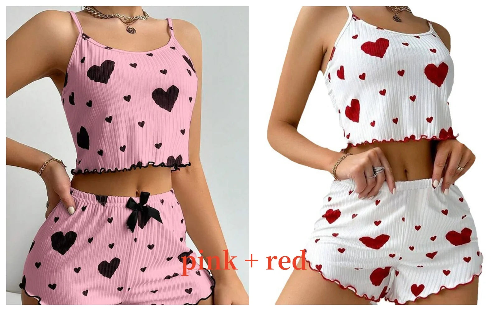 Women's 2-Piece Pajama Set - Soft Tank Top & Shorts Sleepwear Loungewear | SHEFYSTYLE