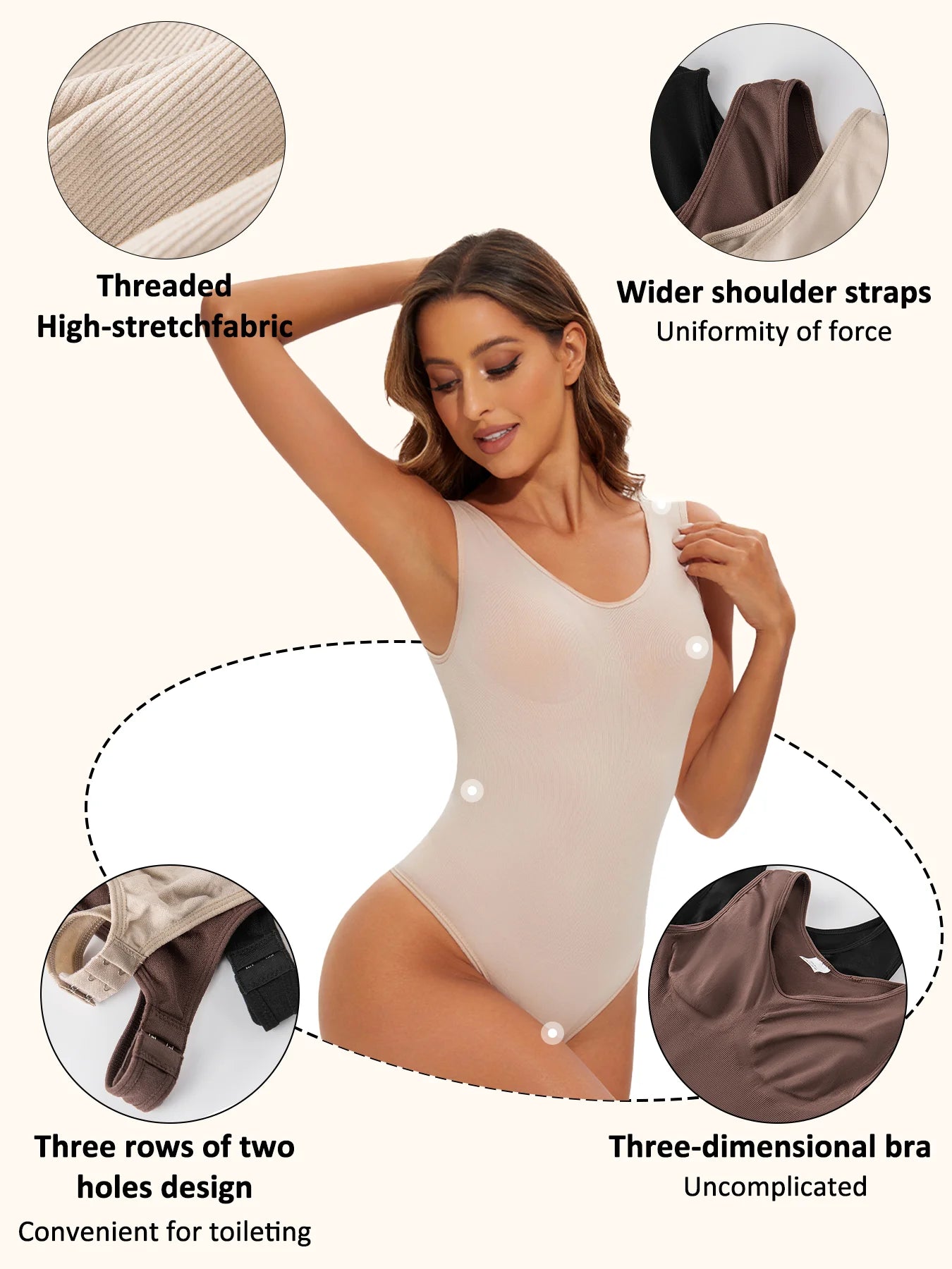Women's Seamless Thong Shapewear Bodysuit - Tummy Control Flat Belly Body Shaper | SHEFYSTYLE