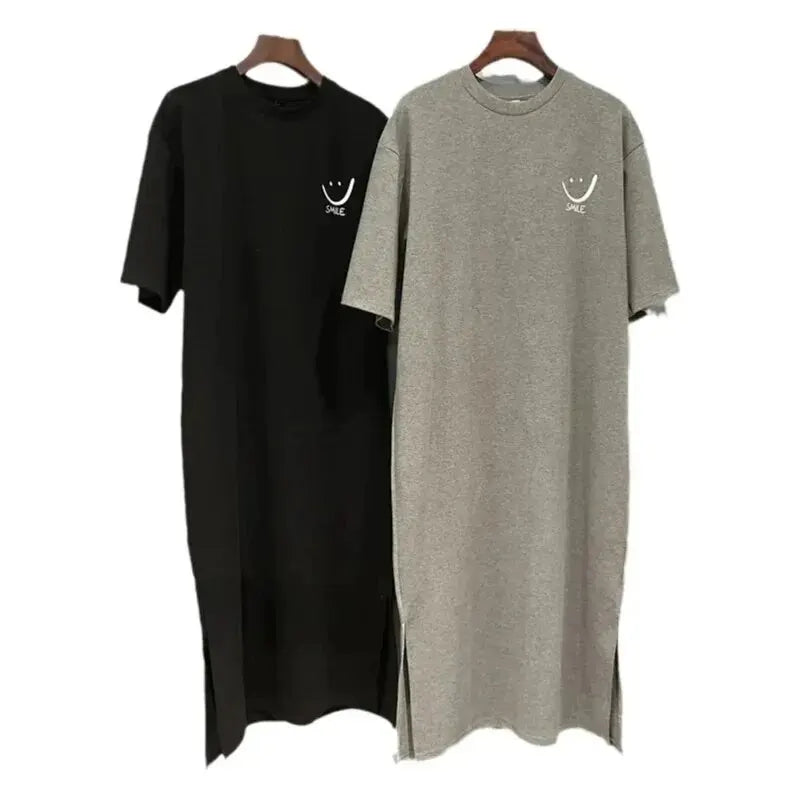 Women's Short Sleeve T-Shirt Dress - Loose Casual Mid-Length Summer Dress | SHEFYSTYLE