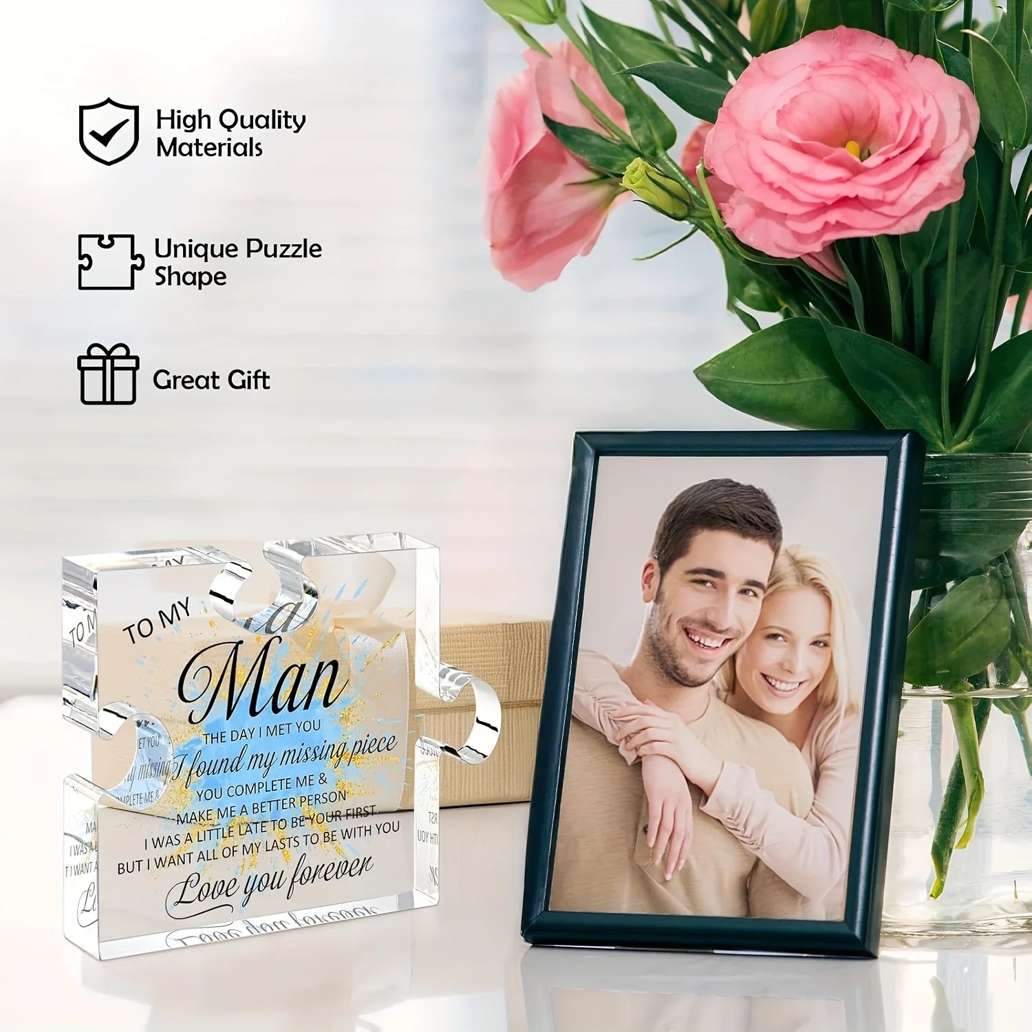 To My Man Acrylic Keepsake Plaque - Romantic Gift for Him | SHEFYSTYLE