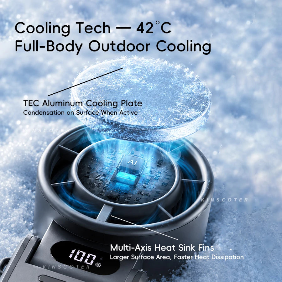 Portable Handheld Turbo Fan – Rechargeable High-Speed Mini Cooling Fan (Foldable, Adjustable Speeds)