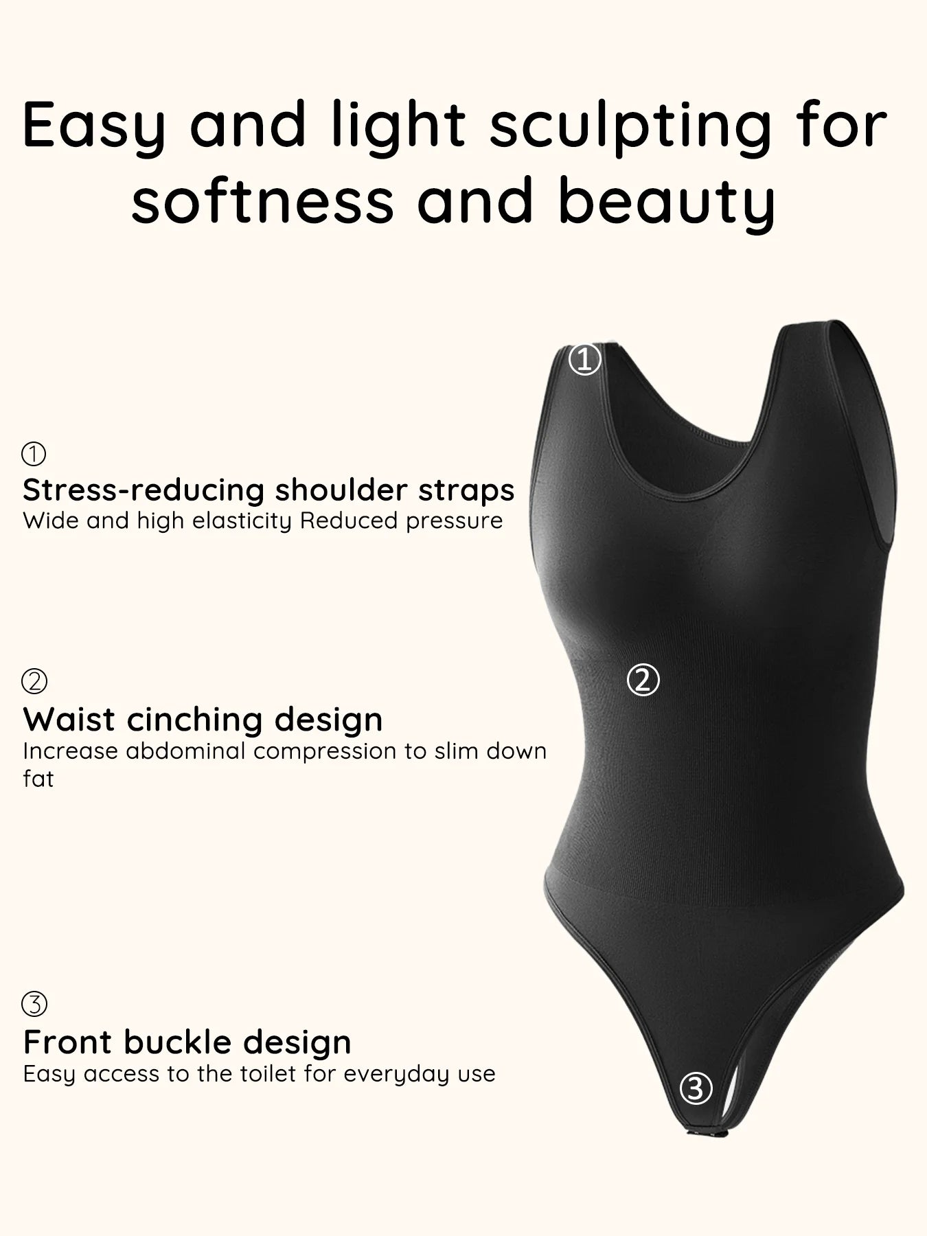Women's Seamless Thong Shapewear Bodysuit - Tummy Control Flat Belly Body Shaper | SHEFYSTYLE
