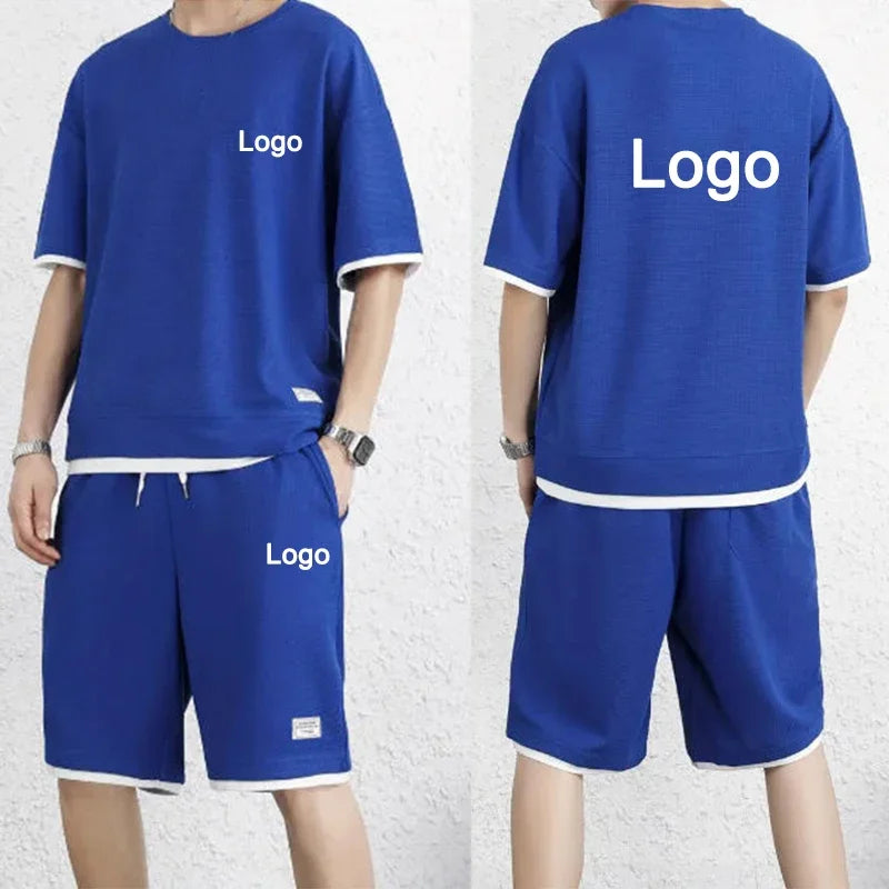 Men's 2-Piece Tracksuit Set - Short Sleeve Tee & Shorts Summer Streetwear Outfit | SHEFYSTYLE
