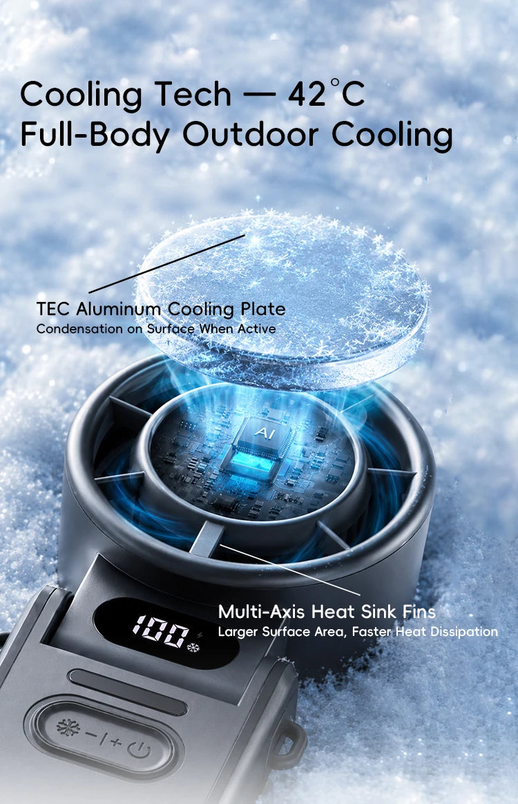 Portable Handheld Turbo Fan – Rechargeable High-Speed Mini Cooling Fan (Foldable, Adjustable Speeds)