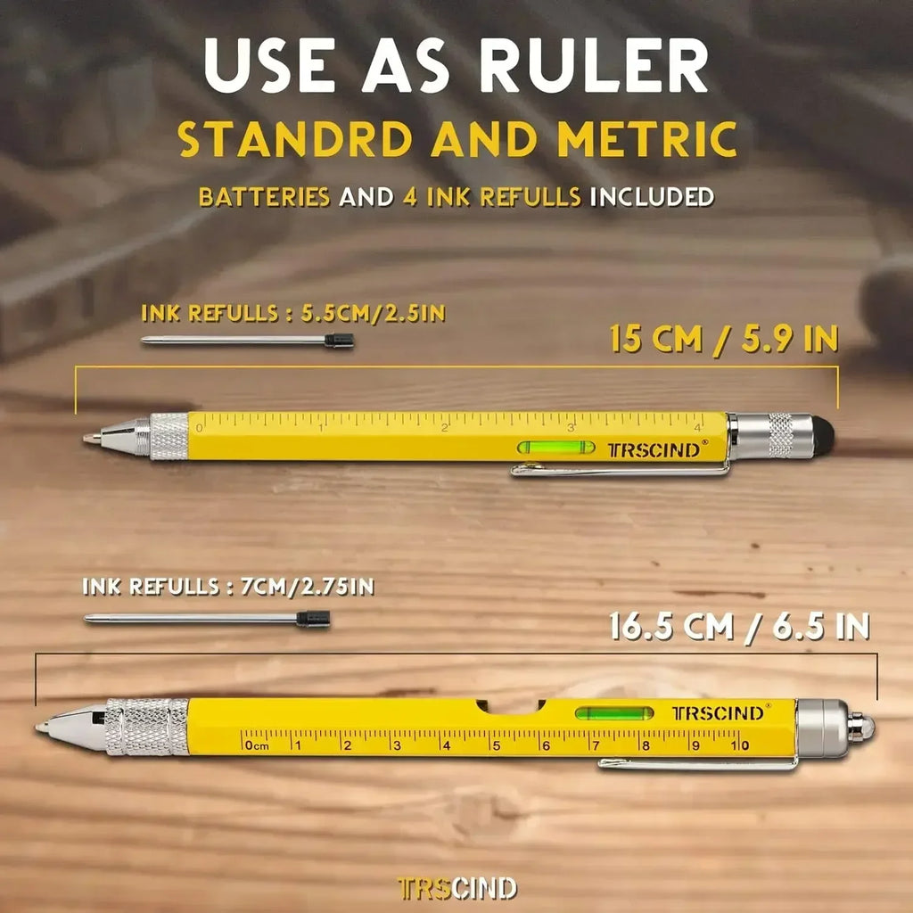 9-in-1 Multitool Pen - Screwdriver, Ruler & Stylus Gadget | Gift for Men & Dad | SHEFYSTYLE