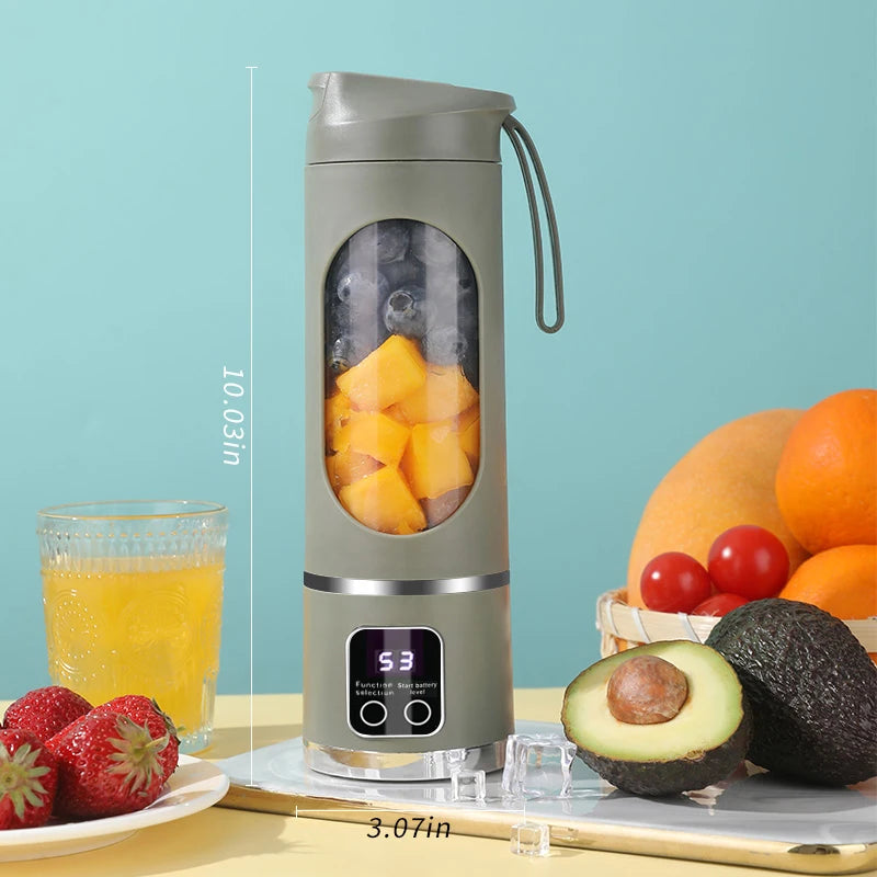 Portable USB Rechargeable Blender – 450ml Personal Smoothie & Juicer Cup (Ice-Crush Blades, Cordless)