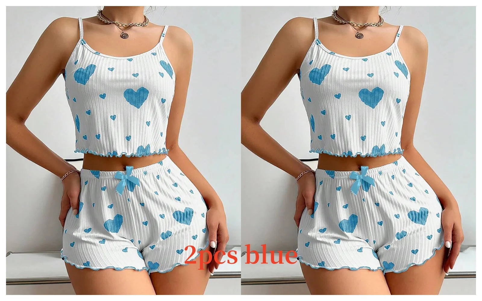 Women's 2-Piece Pajama Set - Soft Tank Top & Shorts Sleepwear Loungewear | SHEFYSTYLE