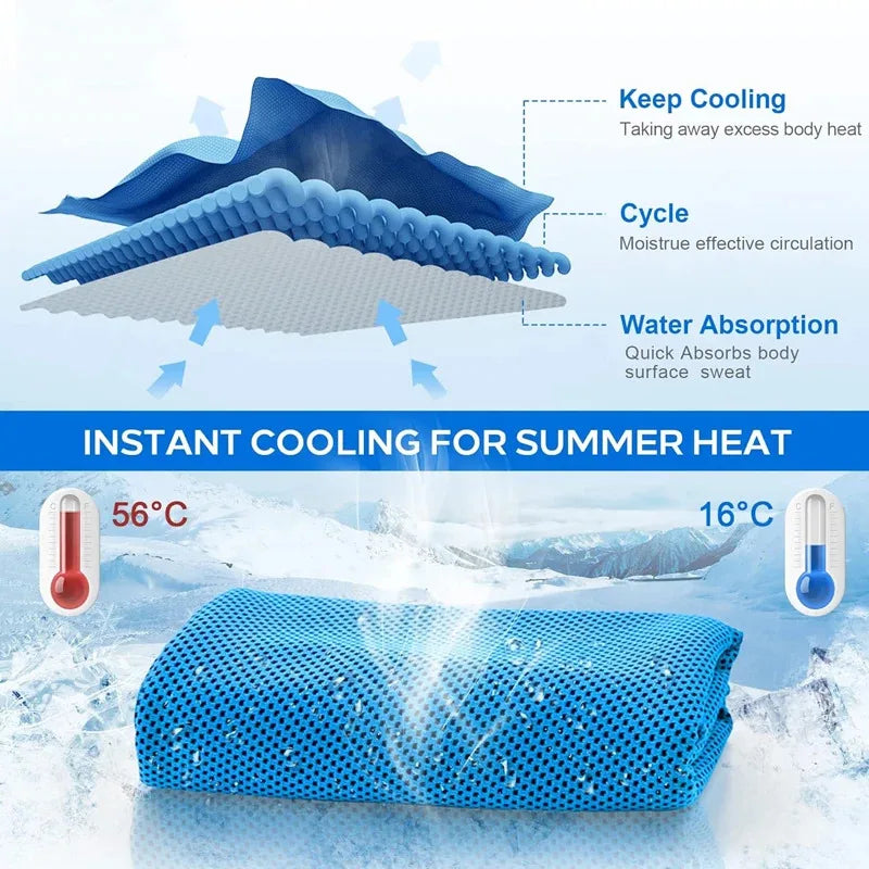 Microfibre Quick-Dry Cooling Towel – Instant Cool Ice Towel for Gym, Sports, Yoga & Outdoors