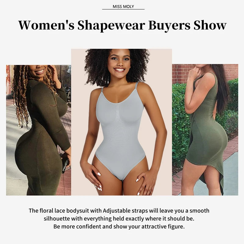 Women's Smoothing Full Body Shaper Bodysuit - Tummy Control Thong Shapewear | SHEFYSTYLE
