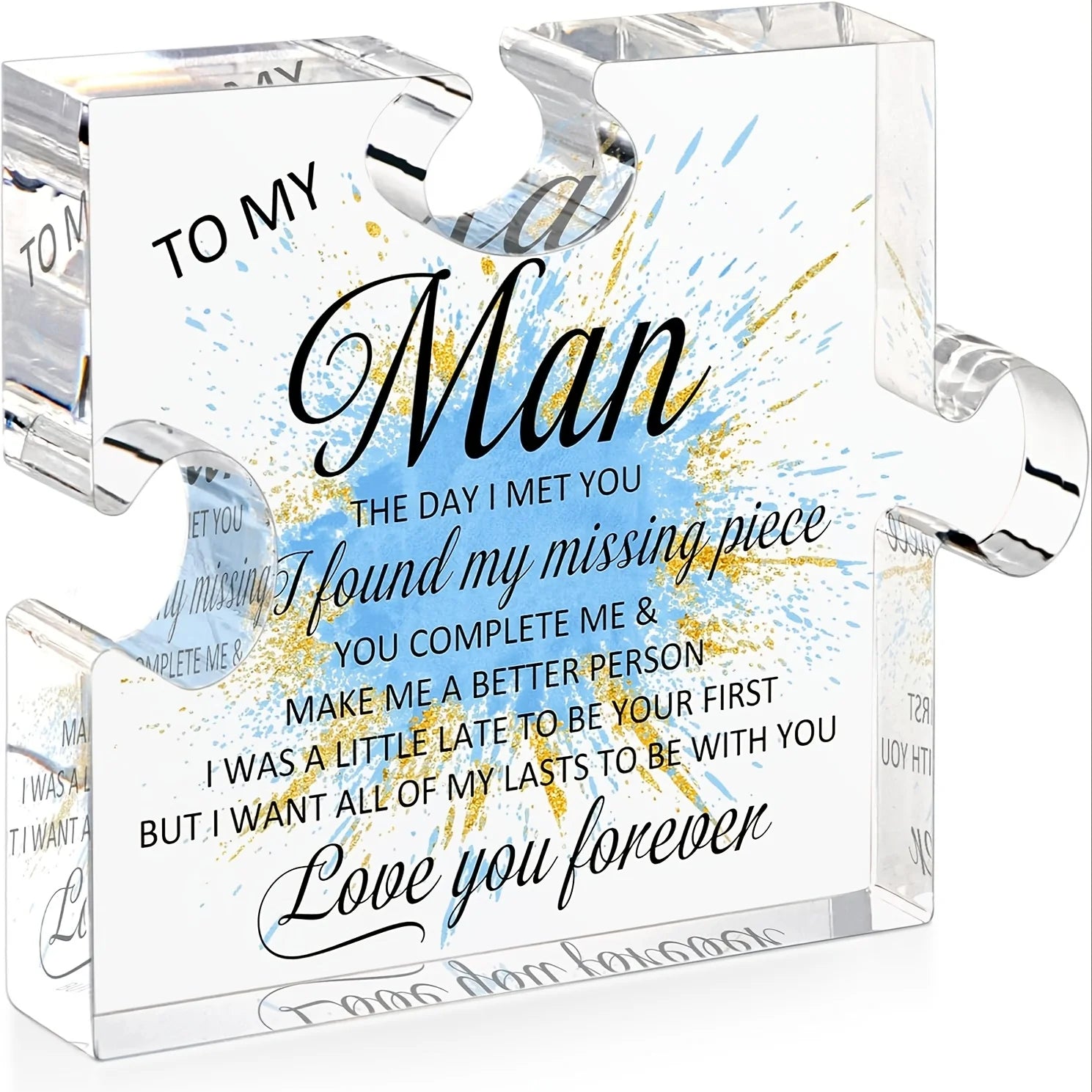 To My Man Acrylic Keepsake Plaque - Romantic Gift for Him | SHEFYSTYLE