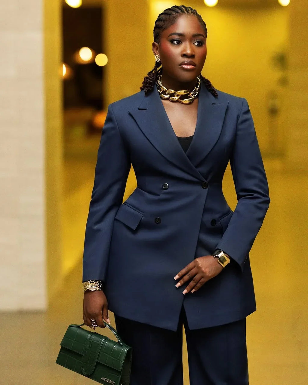 Women's Elegant 2-Piece Suit Set - Lapel Blazer & Tailored Trousers Workwear Outfit | SHEFYSTYLE