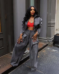 Women's Denim 2-Piece Set - Jacket & Wide Leg Jeans Matching Streetwear Outfit | SHEFYSTYLE