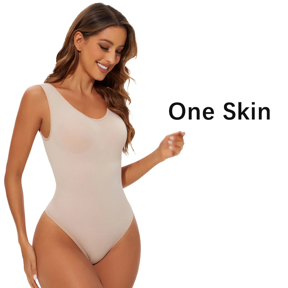 Women's Seamless Thong Shapewear Bodysuit - Tummy Control Flat Belly Body Shaper | SHEFYSTYLE