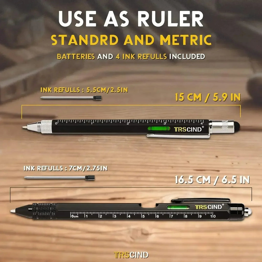 9-in-1 Multitool Pen - Screwdriver, Ruler & Stylus Gadget | Gift for Men & Dad | SHEFYSTYLE