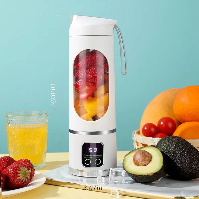 Portable USB Rechargeable Blender – 450ml Personal Smoothie & Juicer Cup (Ice-Crush Blades, Cordless)