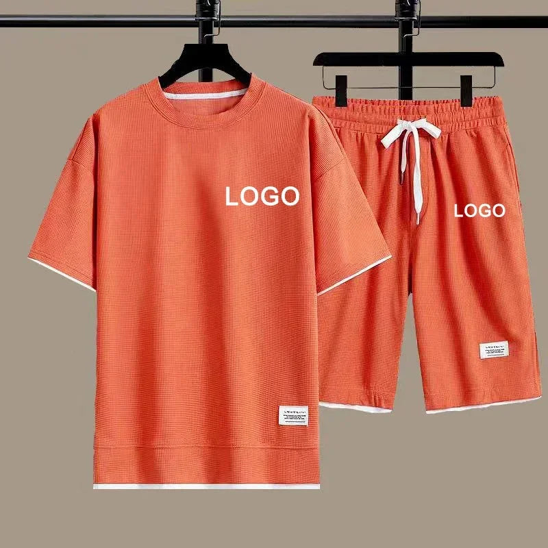Men's 2-Piece Tracksuit Set - Short Sleeve Tee & Shorts Summer Streetwear Outfit | SHEFYSTYLE