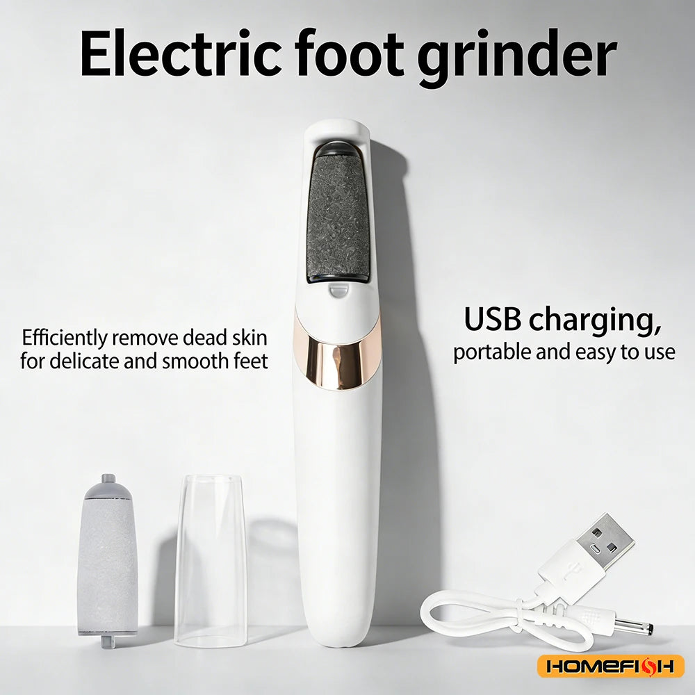Electric Callus Remover & Foot File – Cordless Rechargeable Hard-Skin Remover with LED Light (Coarse & Fine Heads)